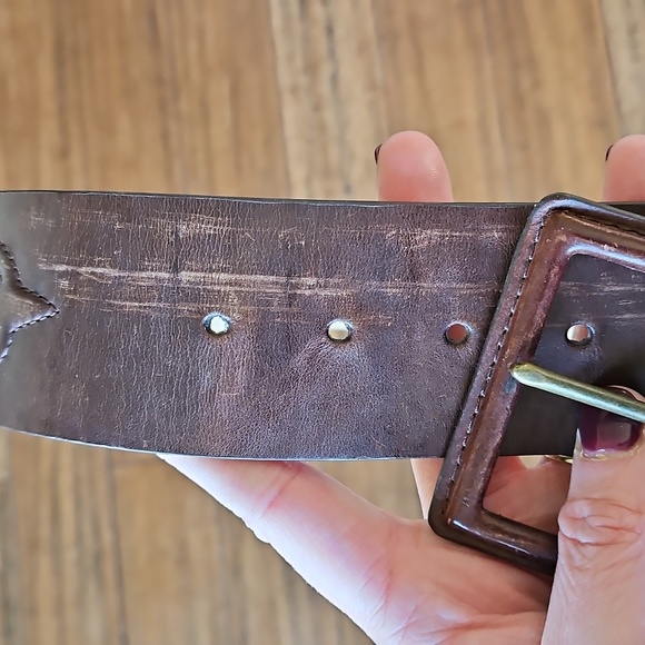 Streets Ahead Embossed‎ Brown Leather Belt